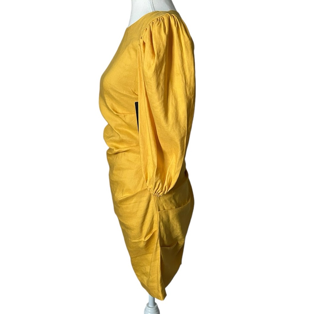 Nicole Miller Yellow Stretch Puff Sleeve Lauren Original Sample Dress XS… - Picture 6 of 15
